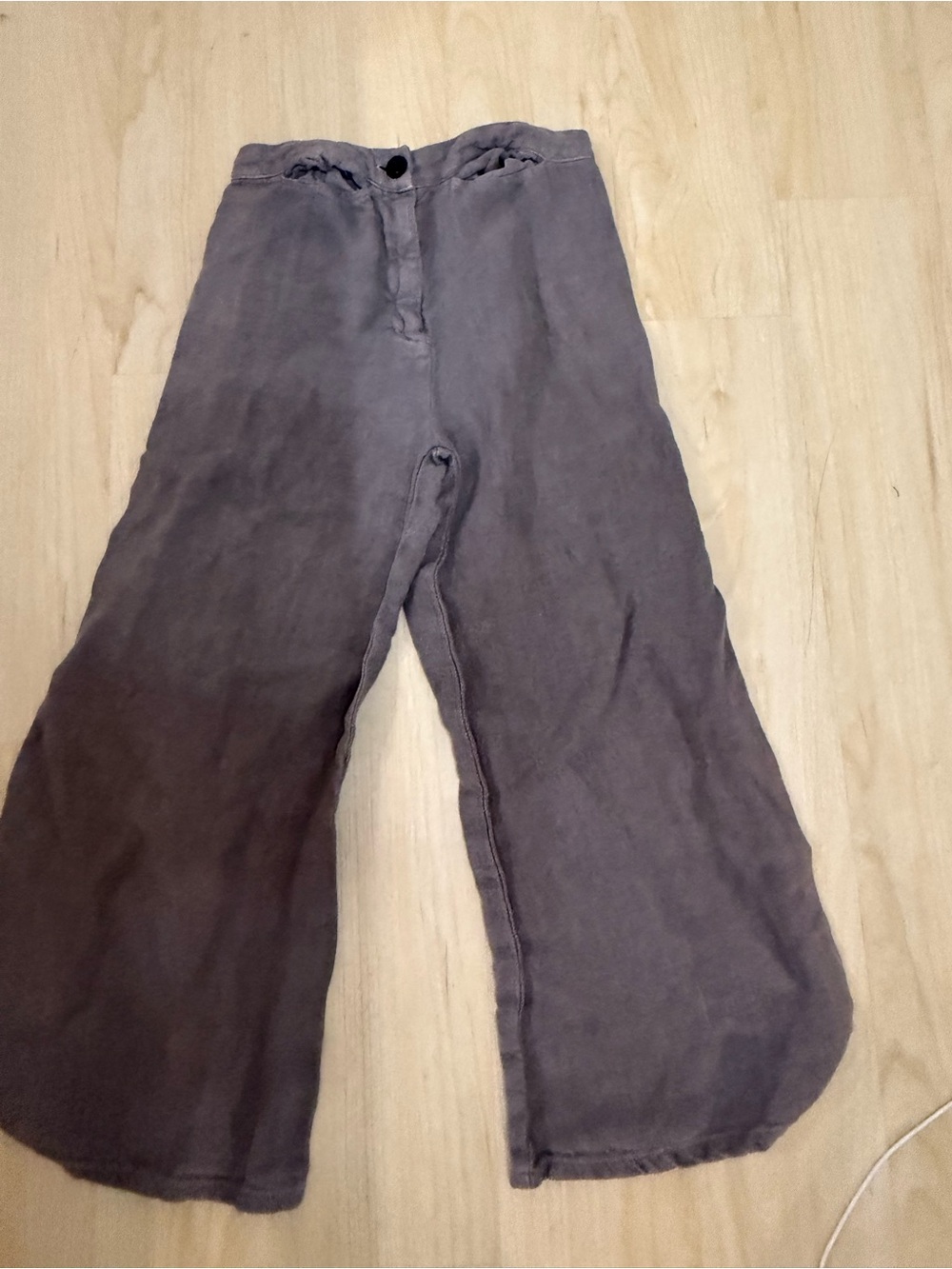 100% linen Wide Leg Casual Pants in grey Filosophia